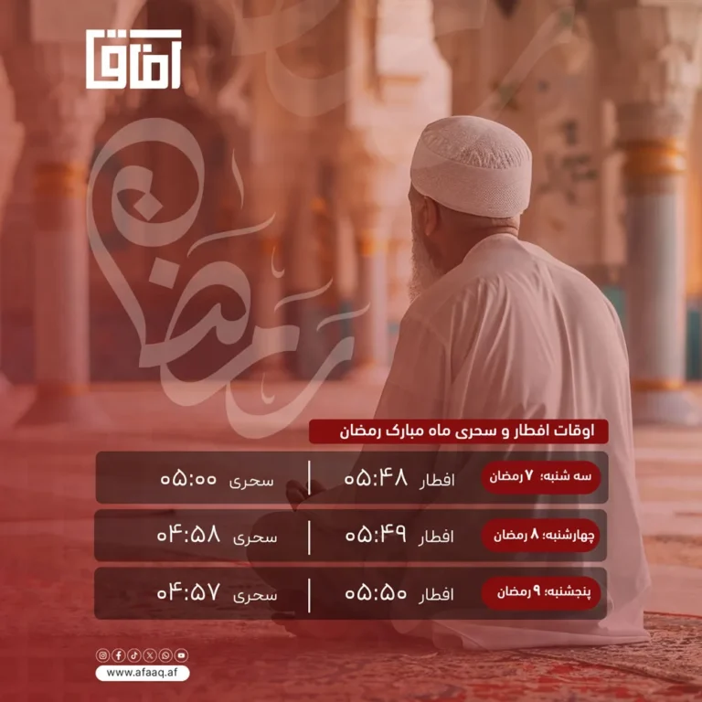 اوقات شرعی افطار و سحر هفتم، هشتم و نهم ماه مبارک رمضان 1404